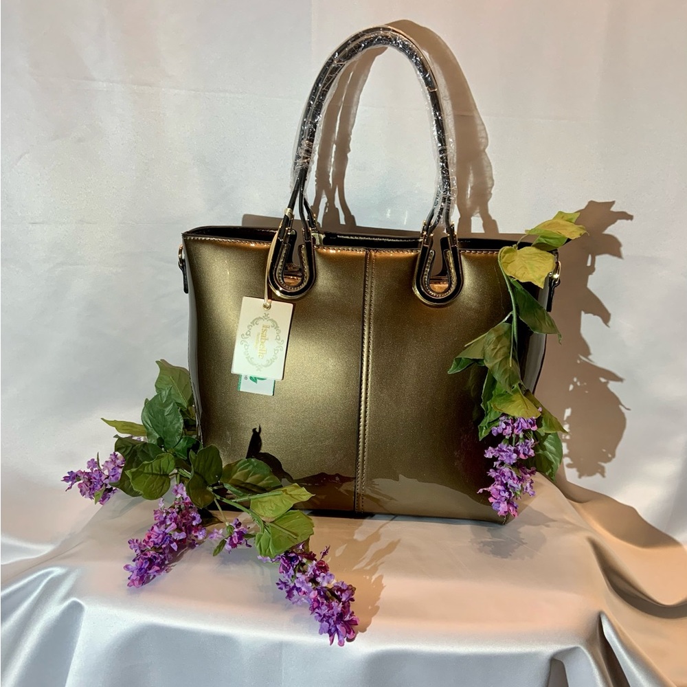 NWT Isabelle vegan patent leather bag